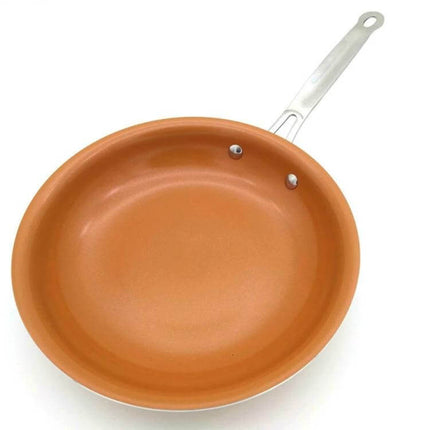Ceramic Nonstick Frying Pan Set 8/10/12 Inches For Everyday Cooking - 10-inch copper ceramic nonstick frying pan with stainless steel handle