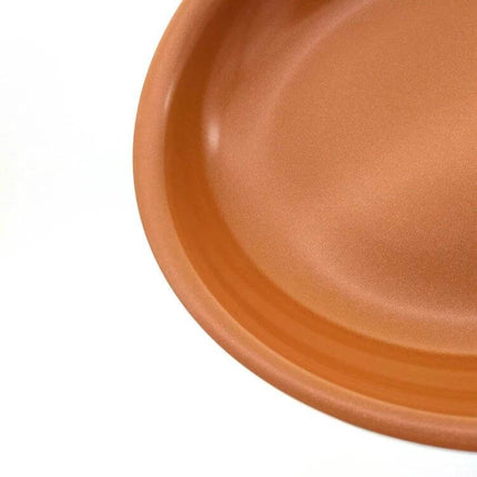 Ceramic Nonstick Frying Pan Set 8/10/12 Inches For Everyday Cooking - close-up of copper ceramic nonstick surface and rim
