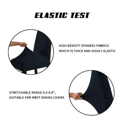 Chair Cover Universal Size For Weddings And Banquets - black stretchy spandex chair cover elastic test showing high density fabric and stretch fit
