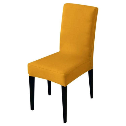 Chair Cover Universal Size For Weddings And Banquets - mustard spandex polyester stretch fit on armless banquet chair