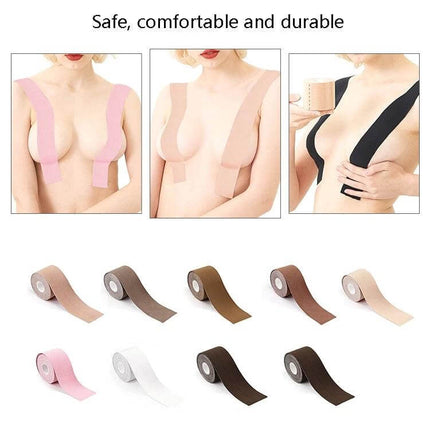 Chest Stickers Elastic Sports Tape, 5cm X 5m Roll - breathable cotton-spandex chest support tape for running, yoga and sports, multiple skin tones