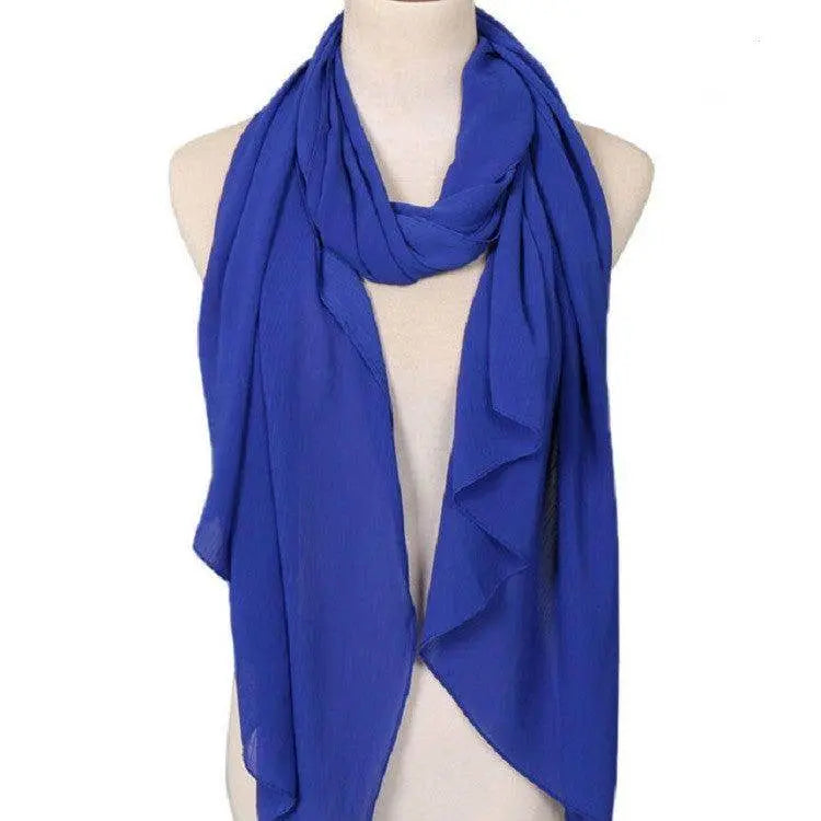 Chic Solid Chiffon Turban Shawl Scarf for Women Stylish Accessory 