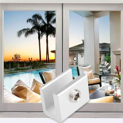 Child Safety Window Limiter With Key For Home Windows shown installed on sliding window frame to restrict opening and allow ventilation