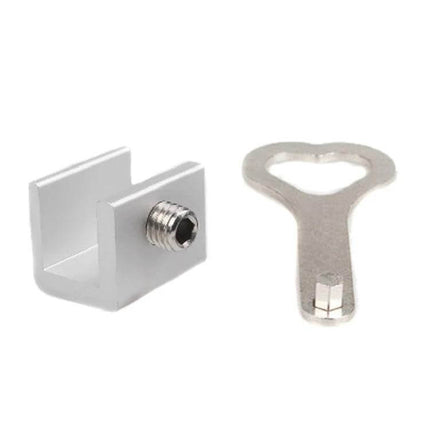 Child Safety Window Limiter With Key For Home Windows — aluminum alloy limiter block and metal key for childproof window ventilation
