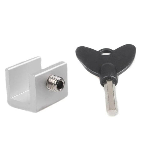 Child Safety Window Limiter With Key For Home Windows - aluminum alloy card-type limiter and black safety key for window ventilation and child protection