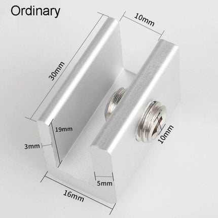 Child Safety Window Limiter With Key For Home Windows - aluminum alloy card-type limiter showing dimensions and screw lock