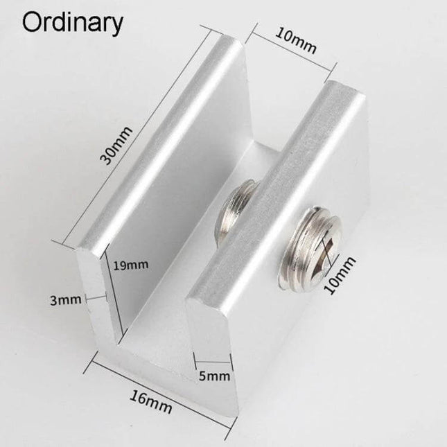 Child Safety Window Limiter With Key For Home Windows - aluminum alloy card-type limiter showing dimensions and screw lock