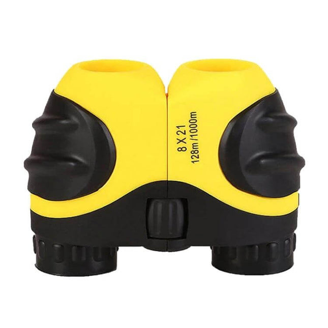 Children Mini HD Binoculars 8X21 For Outdoor Explorers - compact yellow kid-friendly 8x21 binoculars with rubber housing and central focus knob