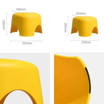 Children Stool Small Size For Everyday Home Use Simple Design - yellow compact PP kids stool with rounded edges and measurements
