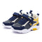 Children's Velcro Leather Sneakers Boys Casual Play Shoes navy yellow kids Velcro leather sneakers with EVA sole