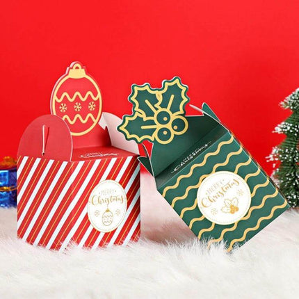 Christmas Eve Apple Packaging Gift Box Green For Treats And Snacks - compact festive green holiday box for apples candies cookies