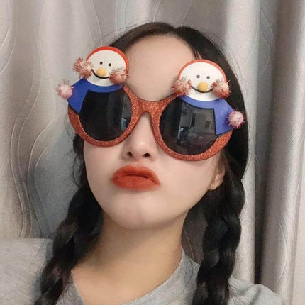 Christmas Hair Clip Personalized Holiday Accessory worn with festive sunglasses on braided hair for school photos and party looks