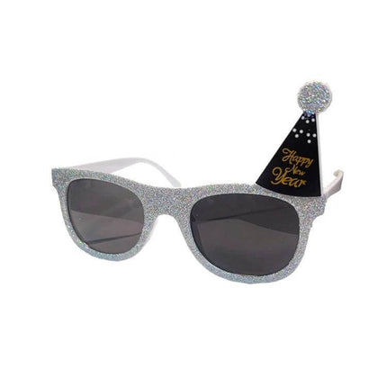 Christmas Hair Clip Personalized Holiday Accessory glitter silver novelty clip-on party sunglasses for festive school photos