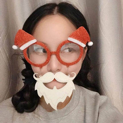 Christmas Hair Clip Personalized Holiday Accessory - red glitter plastic clip styled with festive Santa hat accents for school photos and party looks