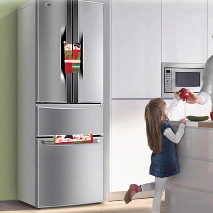 Christmas Style Door Handle Covers 23x14cm Set for Fridge on stainless fridge with snowman design protecting handles