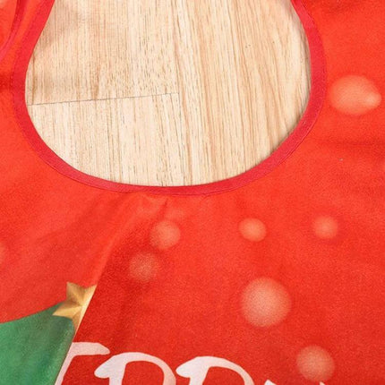 Christmas Tree Skirt, 90cm Diameter, Brushed Cloth bright red digital print tree skirt showing center hole and festive pattern