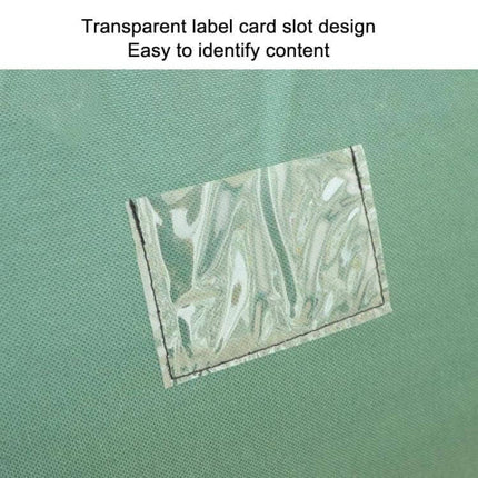 Christmas Tree Storage Bag 135x40x50cm Ideal For Seasonal Storage - close-up of transparent label card slot on green water-resistant 600D Oxford cloth bag.