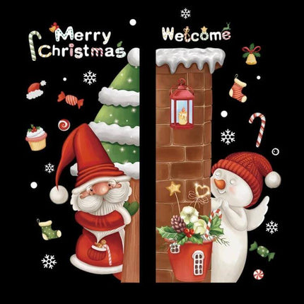 Christmas Window Stickers Santa Snowflake 45x60cm For Windows bright PVC decals with Santa, snowman, snowflakes and festive window decorations