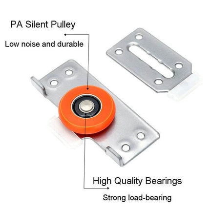 Closet Sliding Door Pulley Kit Silent For Cabinets Everyday Use orange PA silent pulley with iron bracket, high quality bearings for quiet cabinet doors