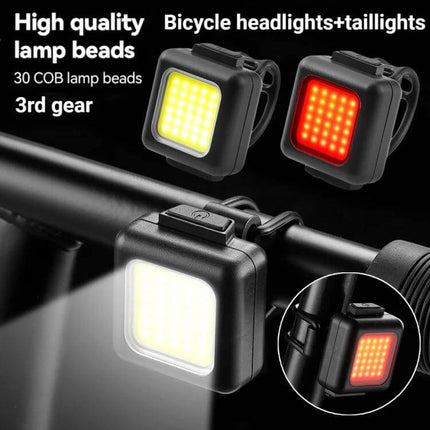 COB Lamp Beads Mini Mountain Bike Light Waterproof compact waterproof COB LED bicycle headlight and taillight mounted on handlebars