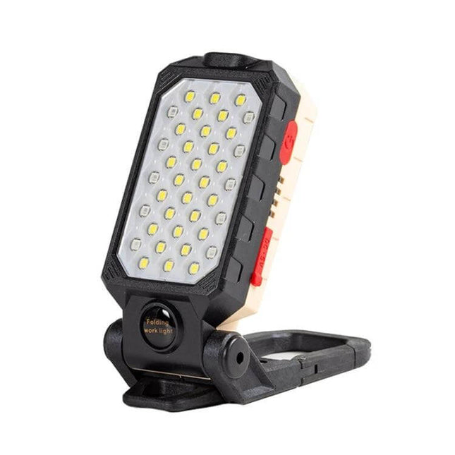 COB Work Light USB Rechargeable For Home And Job Sites compact magnetic-tail work light with T6 dome and COB LEDs, hook, 4 modes
