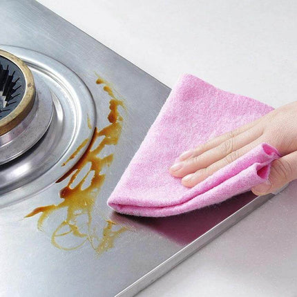 Coconut Shell Rags For Kitchen Cleaning, Dish Cloths, 30x25cm pink fine-fiber cloth wiping grease from stainless steel stovetop