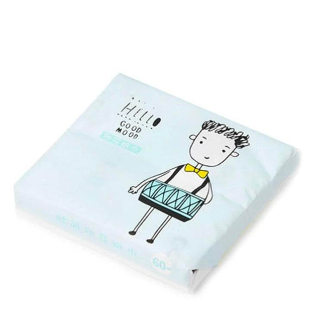 Colorful Cartoon Facial Tissues, 60 Sheets, For Household Use - 3-ply fragrance-free pack with child cartoon design for home, office, classroom use