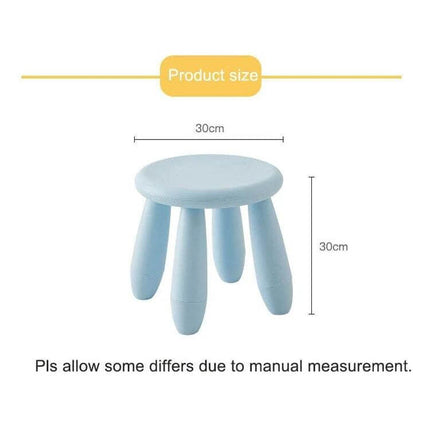 Colorful Children Stool For Home Use And Classroom Seating compact blue PP plastic stool 30cm diameter and height, sturdy easy-clean kids seat