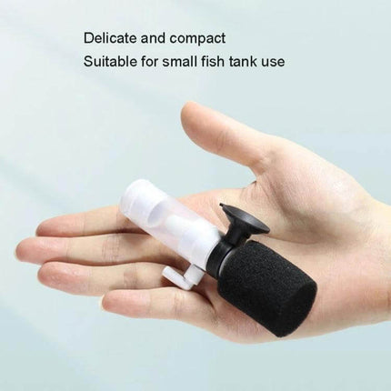 Compact Fish Tank Pneumatic Filter Oxygenator For Freshwater compact foam sponge filter shown in hand for nano aquarium