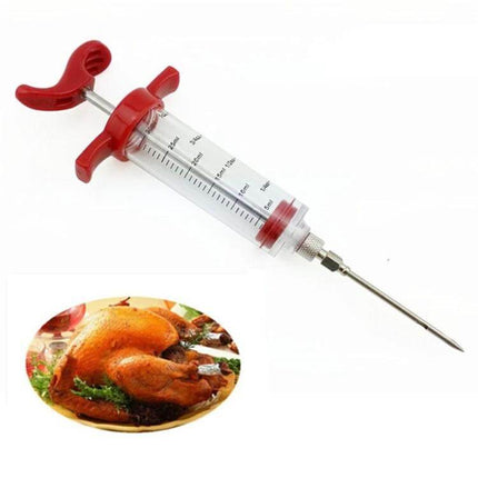 Condiment Syringe Marinade Injector For Turkey And Steak - food-grade 22x7cm injector with stainless needle for even flavoring of turkey and steak