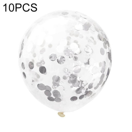 Confetti Balloons 12 Inch for Weddings and Birthday Parties - clear latex balloon prefilled with silver confetti, 12-inch centerpiece decoration