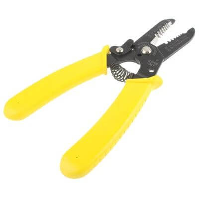 Copper Wire Stripper Pliers For Electrical Wiring Projects - yellow-handled precision wire stripper for AWG 10–22, clean strips on copper conductors