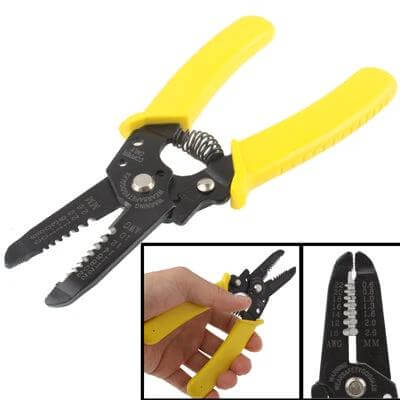 Copper Wire Stripper Pliers For Electrical Wiring Projects - yellow-handled precision pliers stripping AWG 10–22 copper wire cleanly