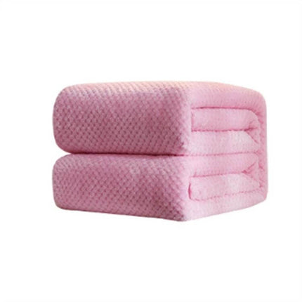 Coral Fleece Blanket For Everyday Comfort 150x200cm soft pink folded coral fleece blanket, lightweight micro plush, machine washable