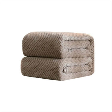 Coral Fleece Blanket For Everyday Comfort 150x200cm - folded beige coral fleece blanket, soft micro plush, lightweight and machine washable