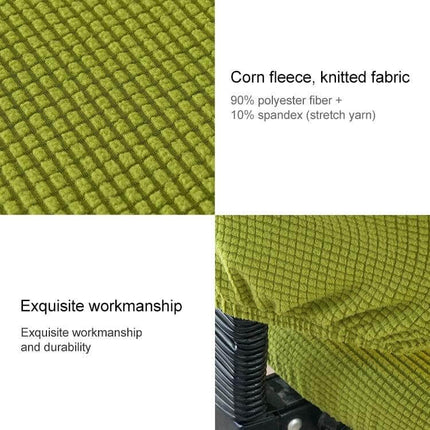 Corn Velvet Split Back and Seat Office Chair Cover close-up of corn fleece knitted fabric texture and fitted split seat protector