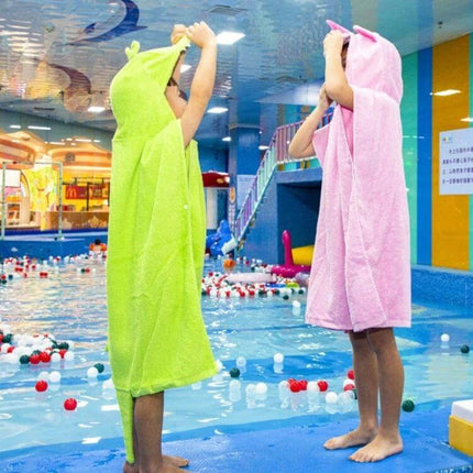 Cotton Cloak Children's Bath Towel 70 cm Pink Unicorn - Kids hooded cotton towel for pool and bath, soft breathable 100% cotton