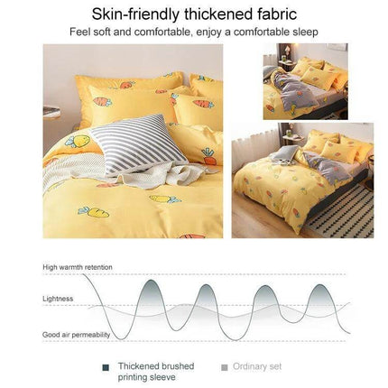 Cotton Duvet Cover Set, 180x220 cm Bedding For Everyday Comfort yellow carrot print quilted cotton polyester blend set