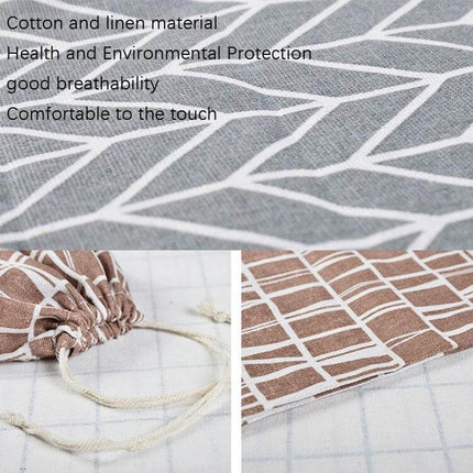 Cotton Linen Drawstring Sundries Storage Bag Three Sizes - breathable cotton-linen fabric with drawstring closure, durable polyester edges