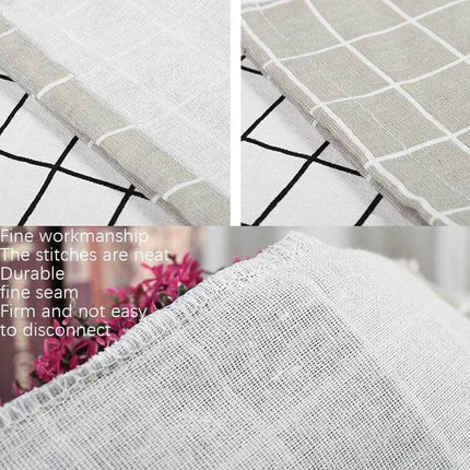 Cotton Linen Drawstring Sundries Storage Bag Three Sizes showing breathable cotton-linen fabric, neat stitches and durable polyester edging