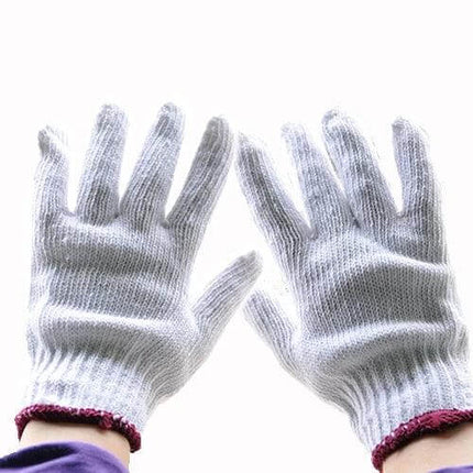 Cotton Work Gloves for Everyday Tasks, Wear-Resistant, 21cm x 10cm - white knit 100% cotton gloves for gardening and light repairs