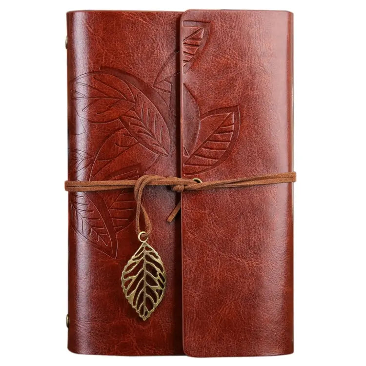 Creative Retro Autumn Leaves Pattern Loose-leaf Travel Diary Notebook M 