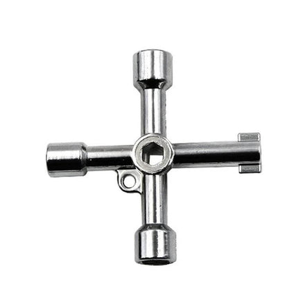 Cross Key Inner Triangle Wrench for Water Meter Valves compact zinc alloy cross key for confined spaces with plated finish