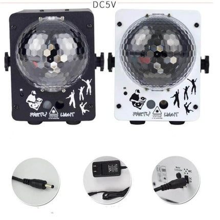 Crystal Magic Ball Laser Lights For Home Ambience And Parties compact black and white rotating disco projector with red and green lasers