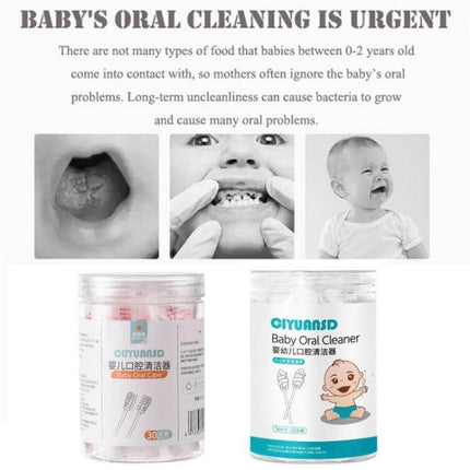CUYUANSD Baby Tongue Cleaning Gauze Swabs, Spiral Pattern, 30 Pieces Per Can - jar of sterile spiral gauze swabs for infant oral care