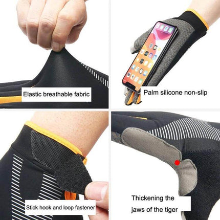 Cycling Gloves With Touchscreen Fingers For Everyday Use Size L - breathable elastic fabric, palm silicone non-slip, hook and loop fastener, touchscreen tips