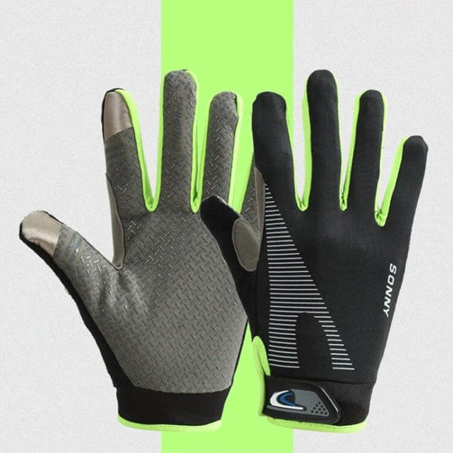 Cycling Gloves With Touchscreen Fingers For Everyday Use Size L - high-visibility black and neon green touchscreen cycling gloves with grippy palm