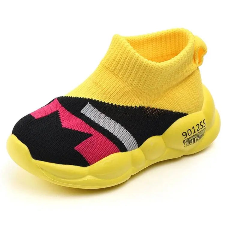 D2232 Breathable Baby Walking Shoes Fly Woven Mesh Casual Footwear