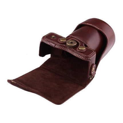 PU Leather Protective Case with Strap for Canon Cameras, brown PU leather protective case with open flap for Canon EOS M10