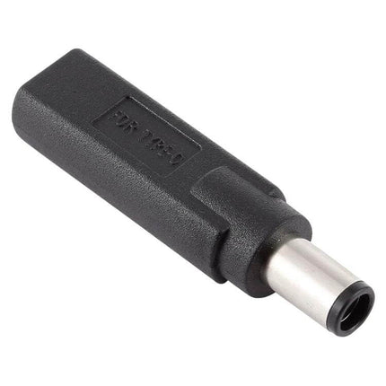 USB-C to Dell Charger Adapter Connector for Laptops and Devices black 7.4x5.0mm plug adapter, compact travel charging converter